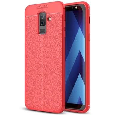 Bakskal / telefonskal Litchi Samsung Galaxy J8 2018 Röd