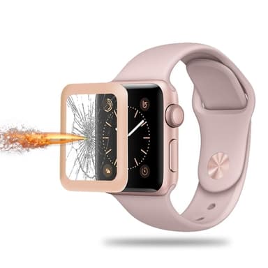 Skärmskydd / displayskydd i härdat glas för Apple Watch Series 3 38mm – Rosa