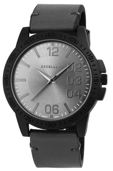 Excellanc Herrklocka med läderarmband
