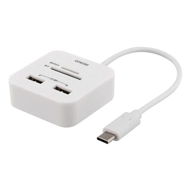 USB-C SDkortläsare och USB hubb, OTG, Vit