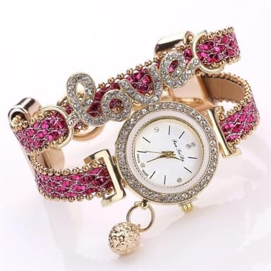 Love Diamant Armbandsur Rose Röd