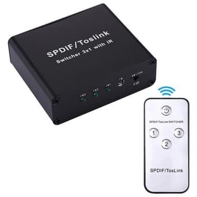 Ljudswitch SPDIF / Toslink med fjärrkontroll