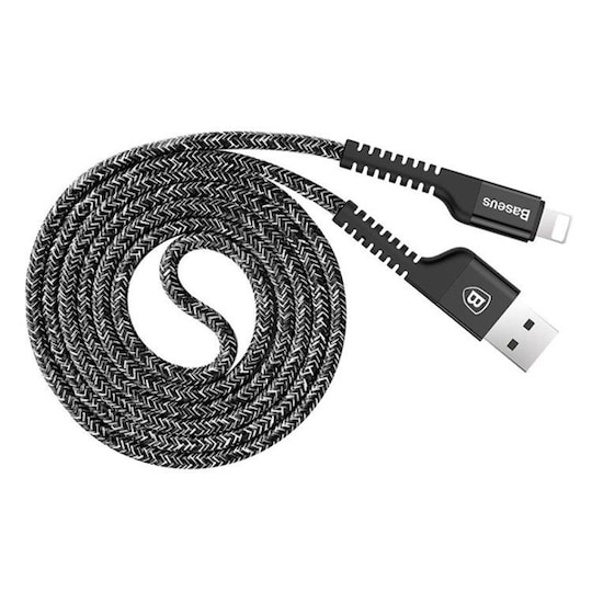 Baseus Flätad USB-kabel USB A till lightning 1m Svart