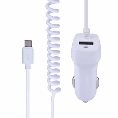 Billaddare Typ-C + extra usbuttag - 2,1A