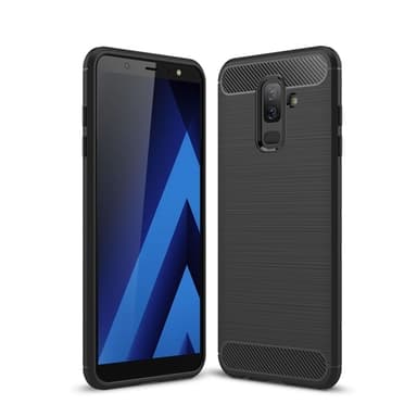 Borstat / greppvänligt bakskal för Samsung Galaxy J8 2018 - Svart
