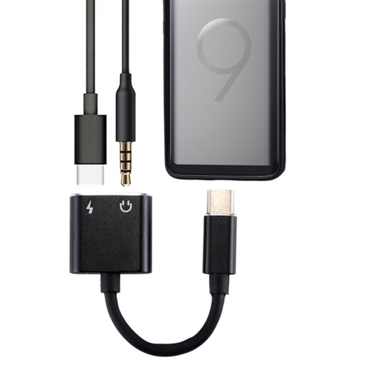 Hörlursadapter med USB Typ-C till 3,5mm uttag