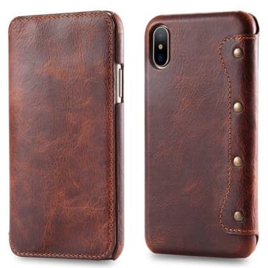 Plånboksfodral Retro Läder iPhone XS Max Brun