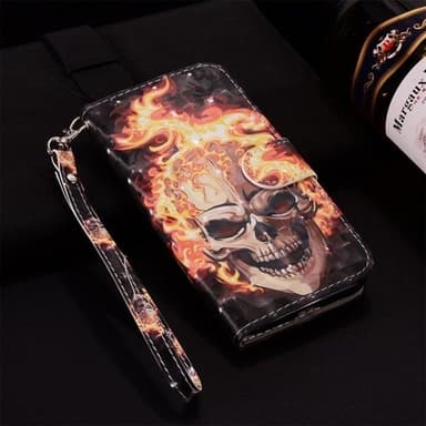 Flipfodral Burning Scull med ställ Huawei P30 Pro