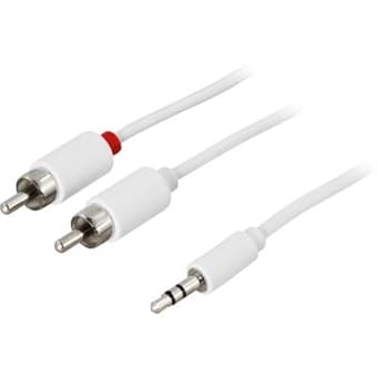 Ljudkabel, 3,5mm hane - 2xRCA hane, 3m