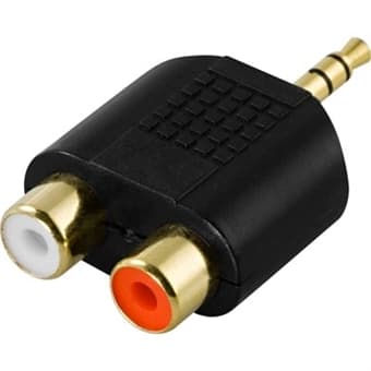 multimedia-adapter, 2xRCA hona till 3,5mm hane