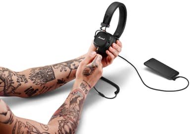 Marshall Major III Voice trådlösa on-ear hörlurar (svart)