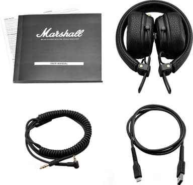 Marshall Major III Voice trådlösa on-ear hörlurar (svart)