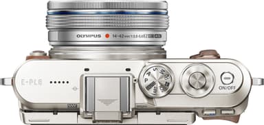 Olympus PEN E-PL8 CSC kamera + 14-42 mm Pancake-kit  (brun)