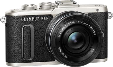 Olympus PEN E-PL8 CSC-kamera + 14-42 mm Pancake-kit  (svart)