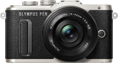 Olympus PEN E-PL8 CSC-kamera + 14-42 mm Pancake-kit  (svart)