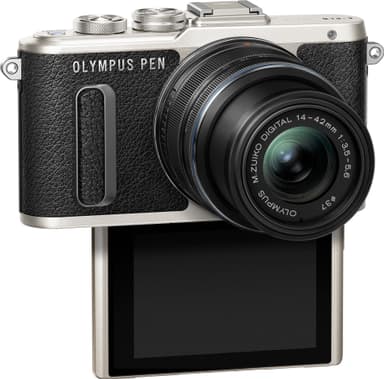 Olympus PEN E-PL8 CSC-kamera + 14-42 mm Pancake-kit  (svart)