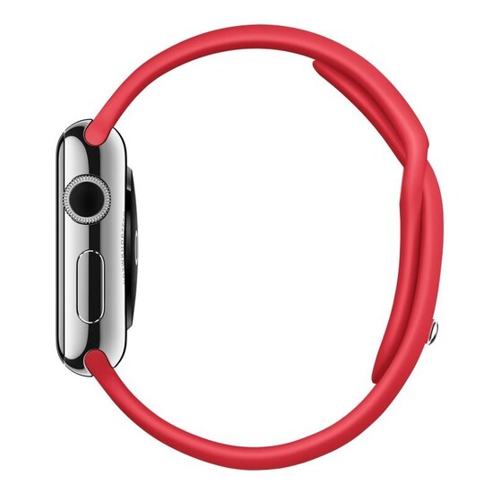Apple Watch inkl 42 mm rostfritt stålfodral med sportband (röd)