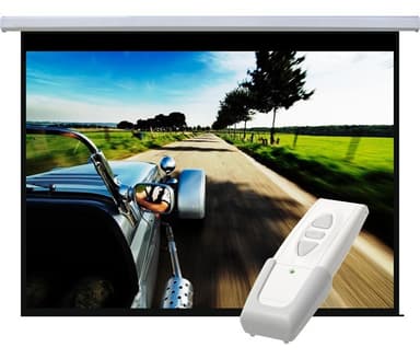 Media Mount Cinema 108" motordriven projektorduk (vit)