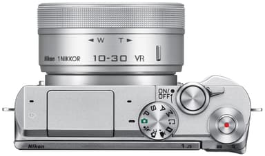 Nikon 1 J5 Hybridkamera + 10-30 mm objektiv (vit)
