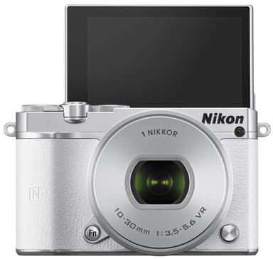 Nikon 1 J5 Hybridkamera + 10-30 mm objektiv (vit)