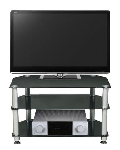 König TV-bänk i glas (svart)