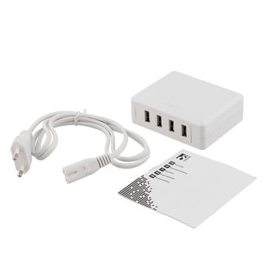DELTACO Laddningstation, 4x USB 6,8A