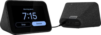 Lenovo Smart Väckarklocka med inbyggd Google Assistant (svart)