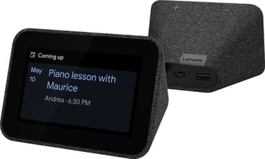 Lenovo Smart Väckarklocka med inbyggd Google Assistant (svart)