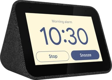 Lenovo Smart Väckarklocka med inbyggd Google Assistant (svart)