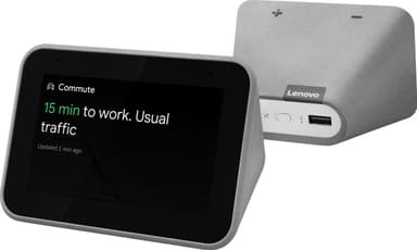 Lenovo Smart Clock med inbyggd Google Assistant (grå)