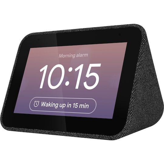 Lenovo Smart Väckarklocka med inbyggd Google Assistant (svart)