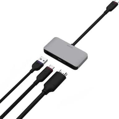 Unisynk USB-C 3 i 1 hubbadapter (grå)