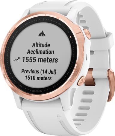 Garmin Fenix 6s Pro GPS träningsklocka 42 mm (roséguld/vit)
