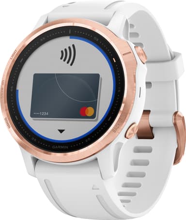 Garmin Fenix 6s Pro GPS träningsklocka 42 mm (roséguld/vit)