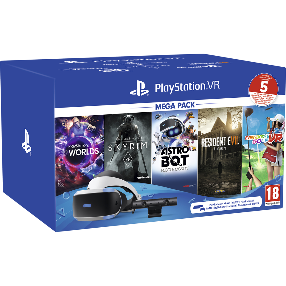 PlayStation VR Mega Pack 2: PS VR-headset med kamera och 5 VR-spel - VR