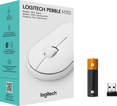 Logitech Pebble M350 trådlös mus (vit)