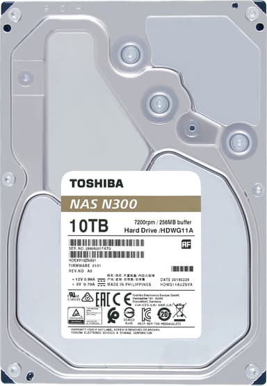 Toshiba N300 NAS intern hårddisk (10 TB)
