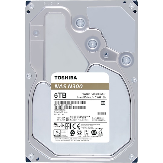 Toshiba N300 NAS intern hårddisk (6 TB)