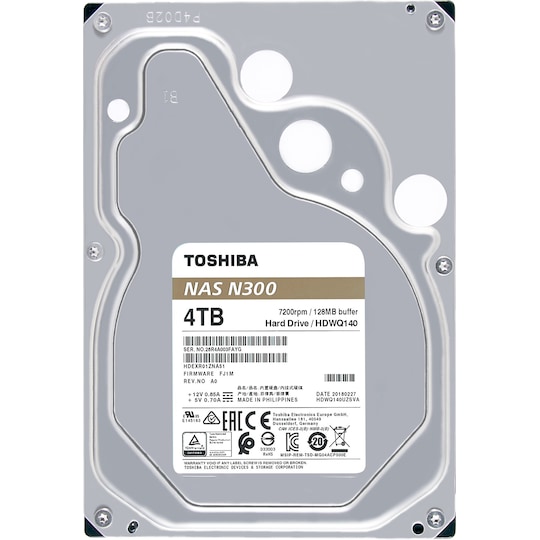 Toshiba N300 NAS intern hårddisk (4 TB)