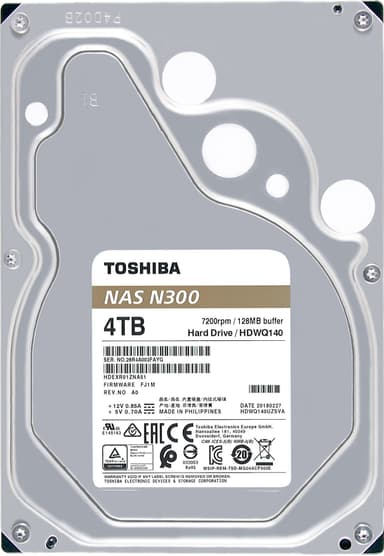 Toshiba N300 NAS intern hårddisk (4 TB)