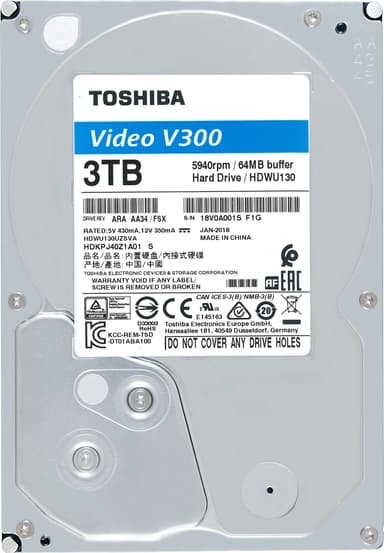 Toshiba V300 Streaming intern hårddisk (3 TB)