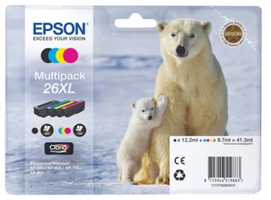 Epson Bläckpatroner Claria Premium 26XL Cyan Magenta Gul Svart