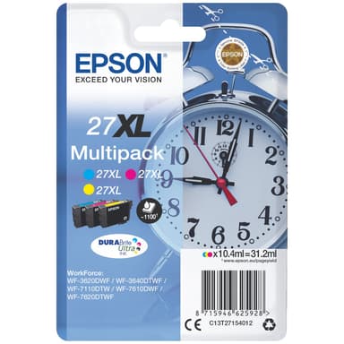 Epson bläckpatroner DuraBrite Ultra 27XL Cyan Magenta Gul