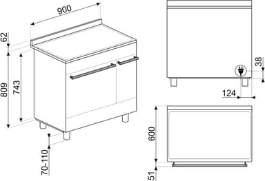 Smeg Serie Symphony Induktionsspis C92IPBL9-1 (90cm)