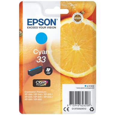 Epson Claria Premium 33 bläckpatron cyan Epson Claria Premium 33 bläckpatron cyan
