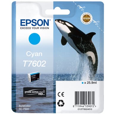 Epson bläckpatron UltraChrome HD T7602 Cyan Epson bläckpatron UltraChrome HD T7602 Cyan