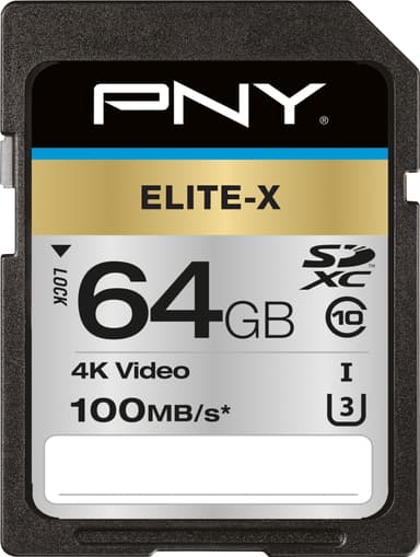 PNY Elite-X SDXC minneskort 64 GB
