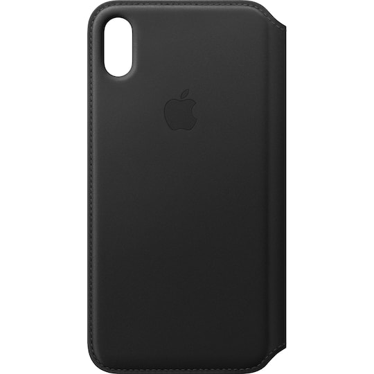 iPhone Xs Max  läder foliofodral (svart)