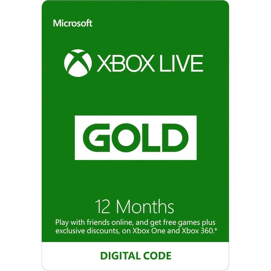 Xbox LIVE 12 månaders medlemskap Gold (nedladdning)