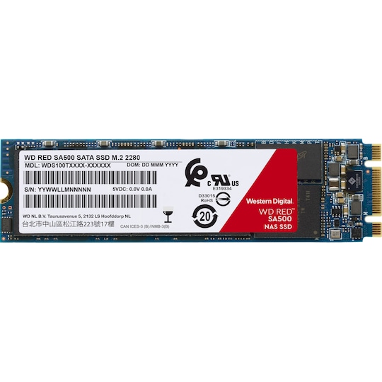 WD Red SA500 intern M.2 SATA SSD för NAS (2 TB)